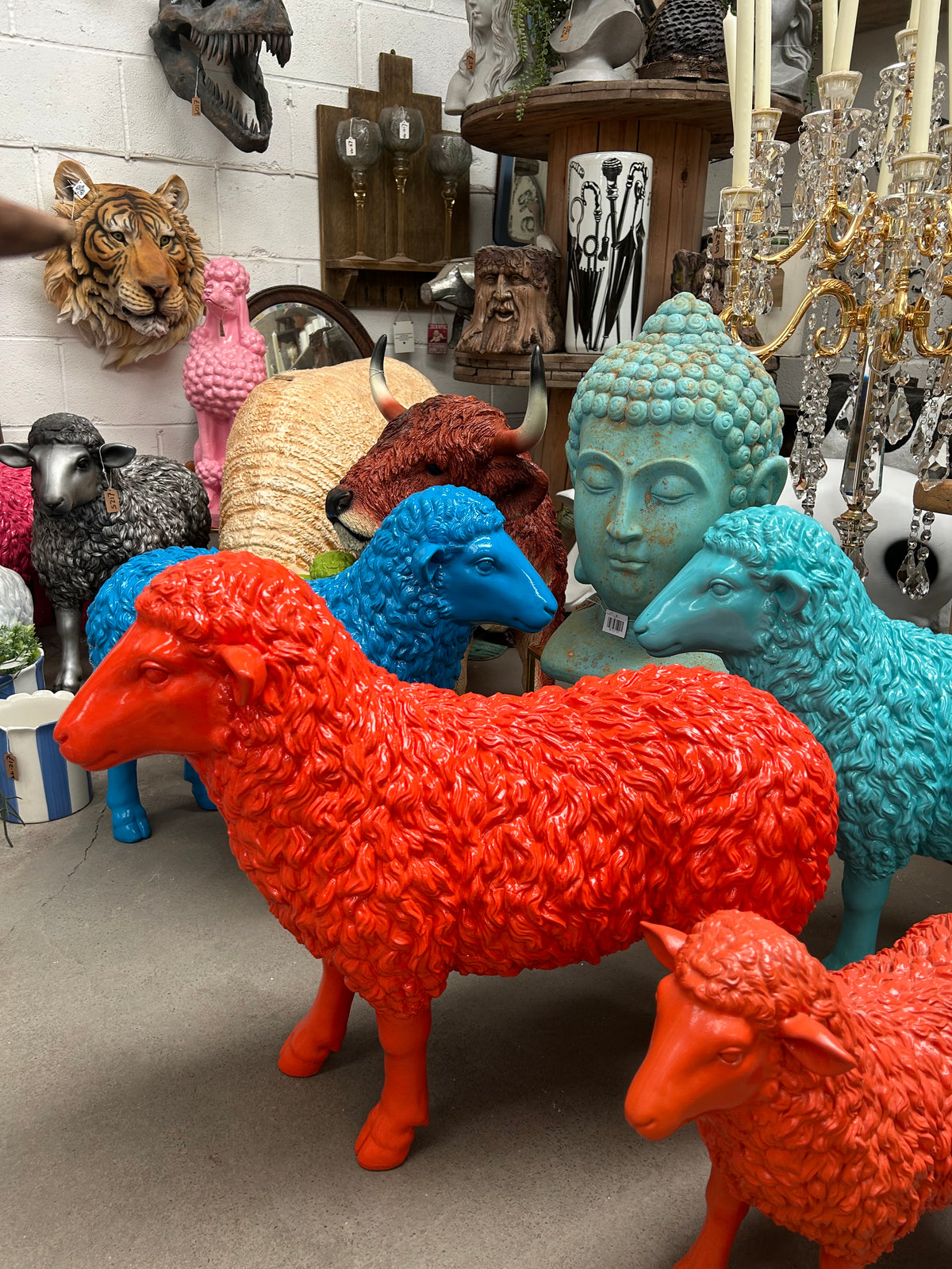 Large Resin Sheep Sculpture – Indoor & Outdoor Decorative Animal Ornament | Sign of the times Stoke