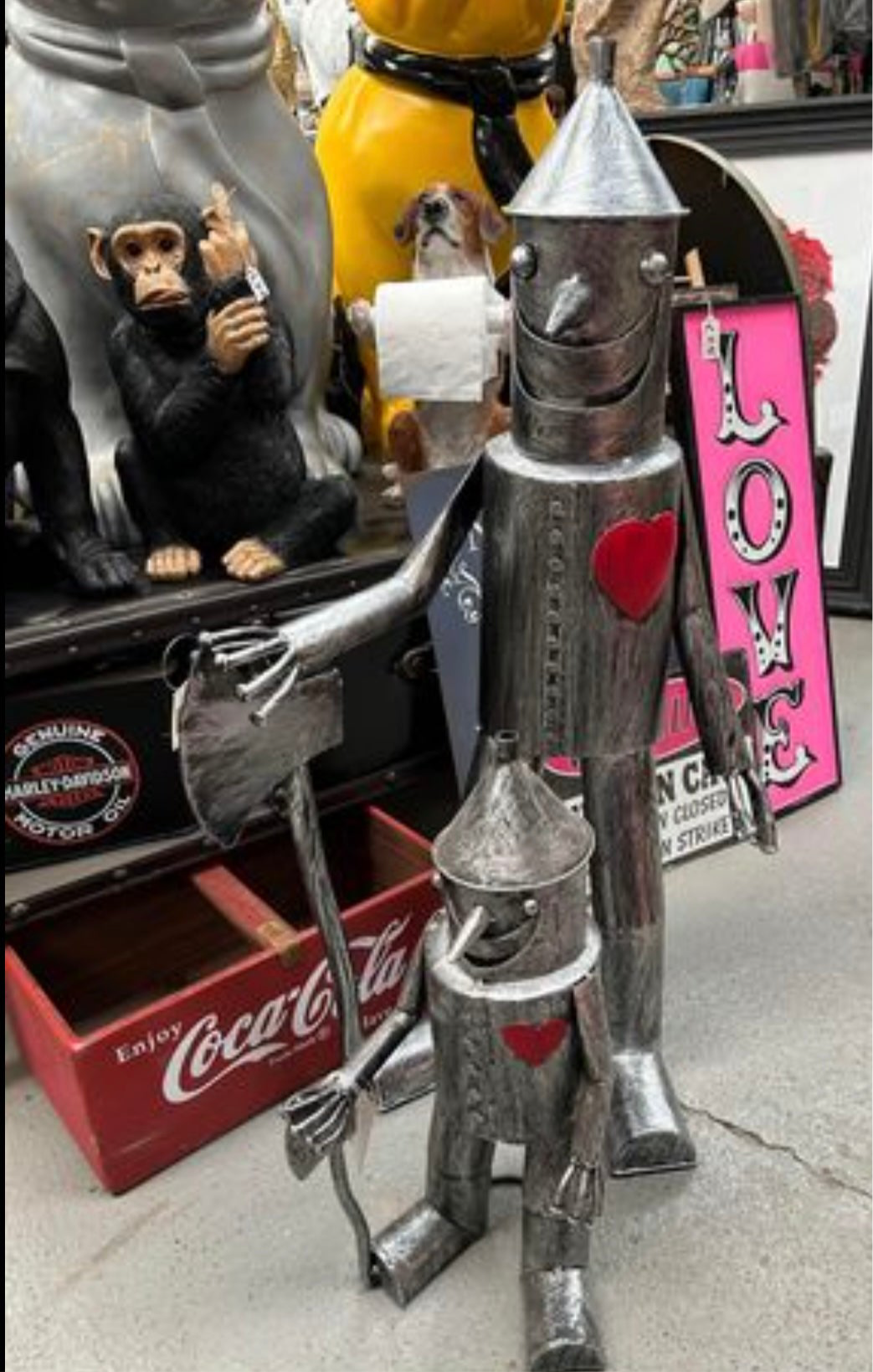 Medium Tin Man Ornament – Charming Steel Metal Sculpture | Sign of the times Stoke