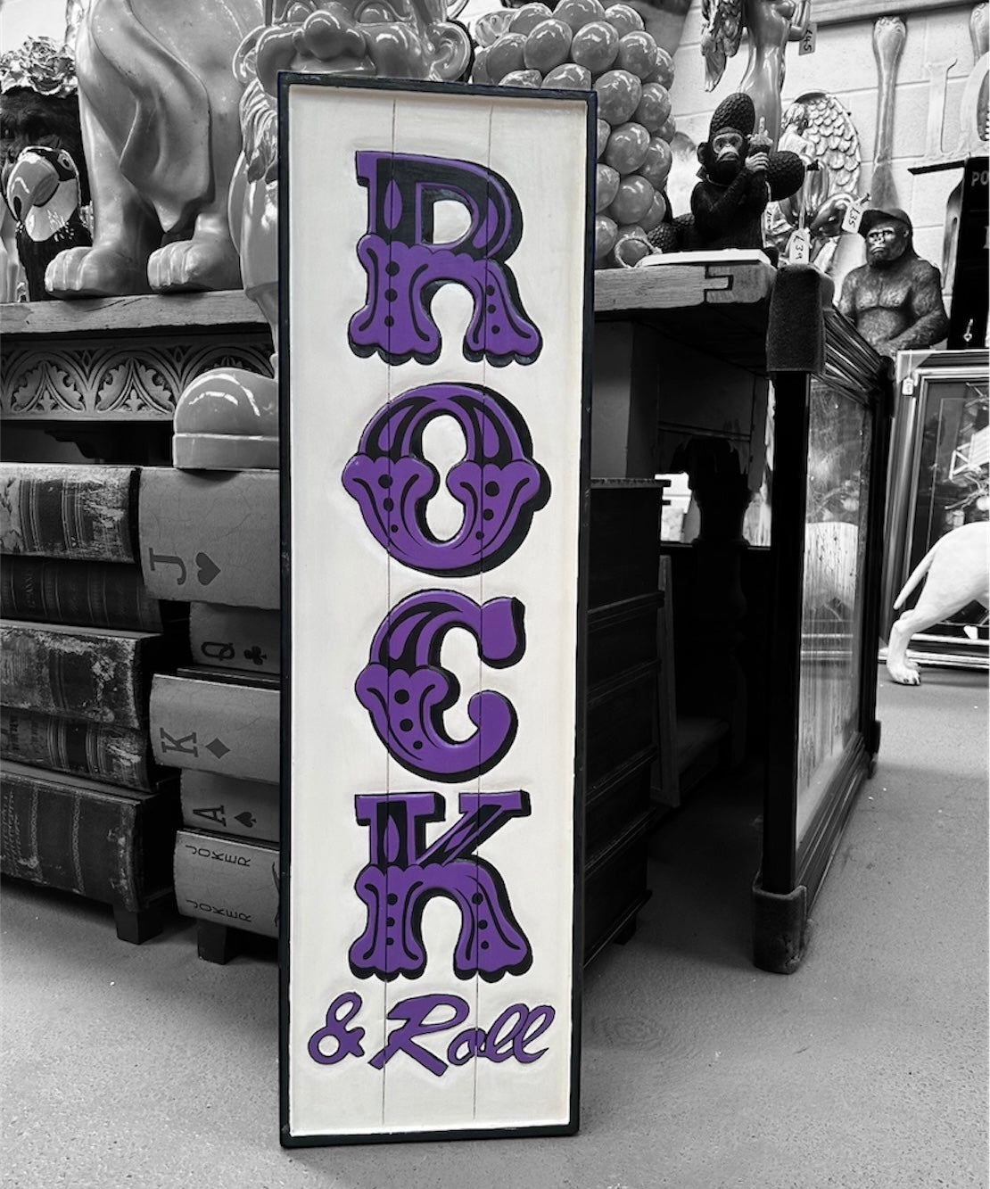 Funky "Rock and Roll" Sign - Hand-Painted MDF Wall Art | Sign of the times Stoke