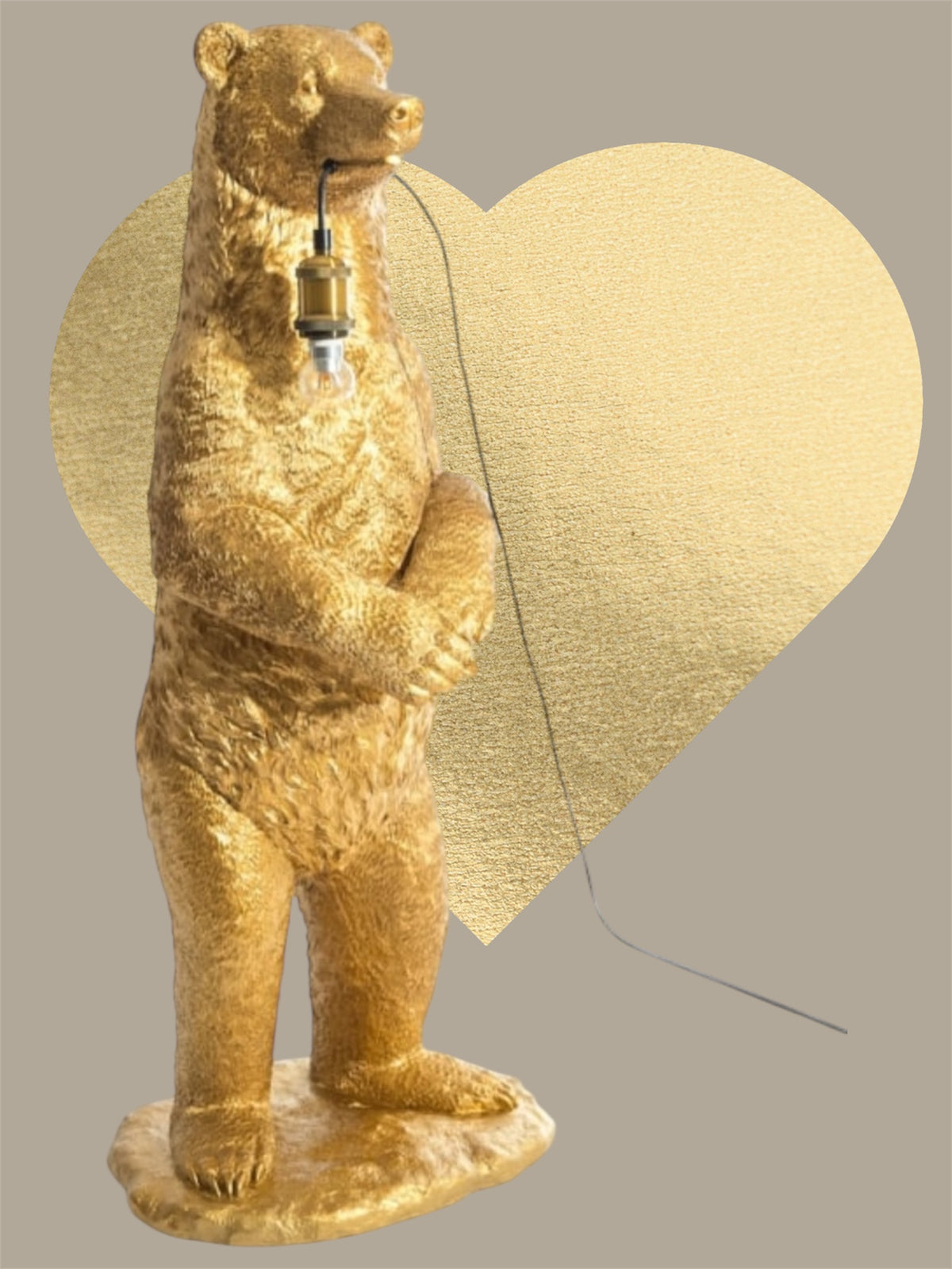 Antique Gold Standing Bear Floor Lamp – Unique Statement Lighting for Your Home | Sign of the times Stoke