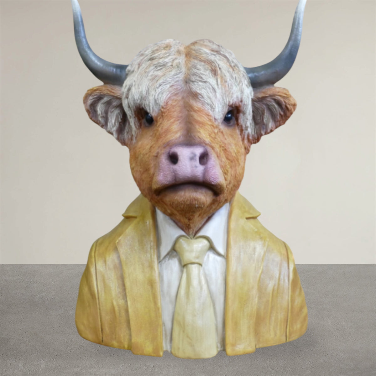 Highland Cow Bust Sculpture – Rustic Farm-Inspired Animal Decor | Sign of the times Stoke