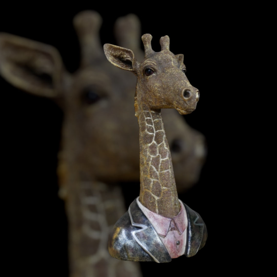 Detailed Resin Giraffe Bust – Elegant Free-Standing Sculpture | Sign of the times Stoke