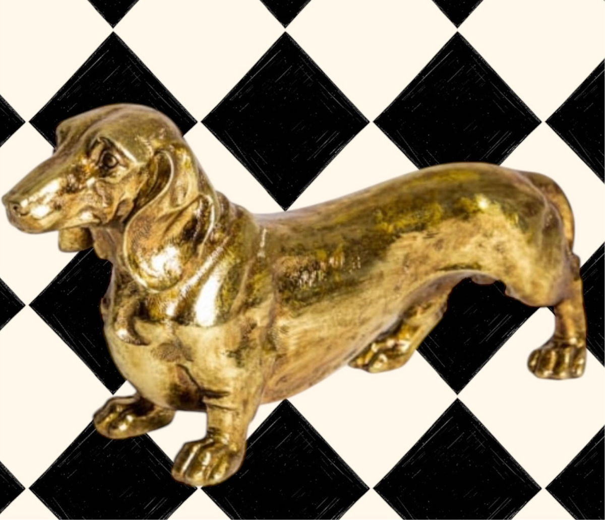 Gold Dachshund Figurine – Elegant Dog Lover’s Decorative Ornament | Sign of the times Stoke