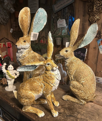 Sitting Hare Sculpture – Delightful Resin Hare Ornament | Sign of the times Stoke