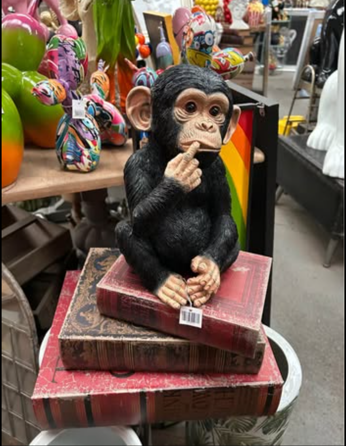 Finger In Mouth Monkey Statue | Playful & Quirky Decorative Figurine | Fun Home | Sign of the times Stoke