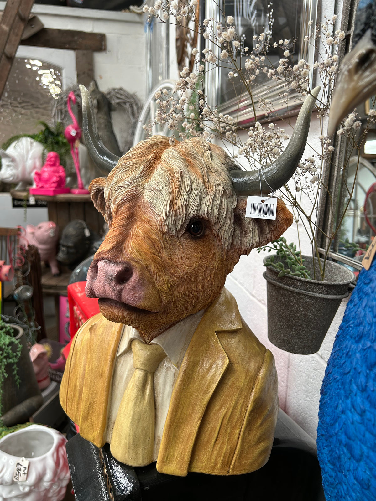 Highland Cow Bust Sculpture – Rustic Farm-Inspired Animal Decor | Sign of the times Stoke