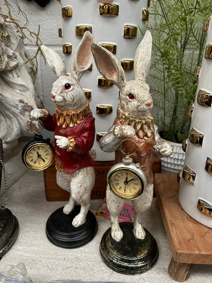 The White Rabbit Standing Clock Figure – Whimsical Timepiece Decor | Sign of the times Stoke