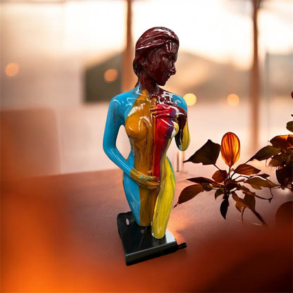 Colourful Sculpture of Lady – Vibrant Modern Decorative Figure | Sign of the times Stoke