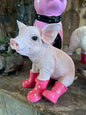 Sitting Pig with Wellies – Cute Resin Piglet Ornament | Sign of the times Stoke