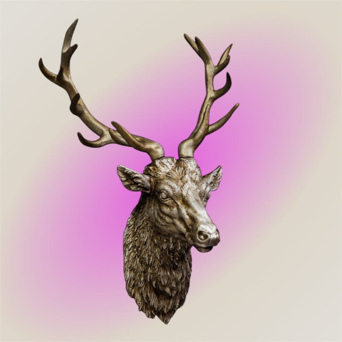 Silver Stag Head Wall Sculpture - Elegant Resin Wall Mount | Sign of the times Stoke