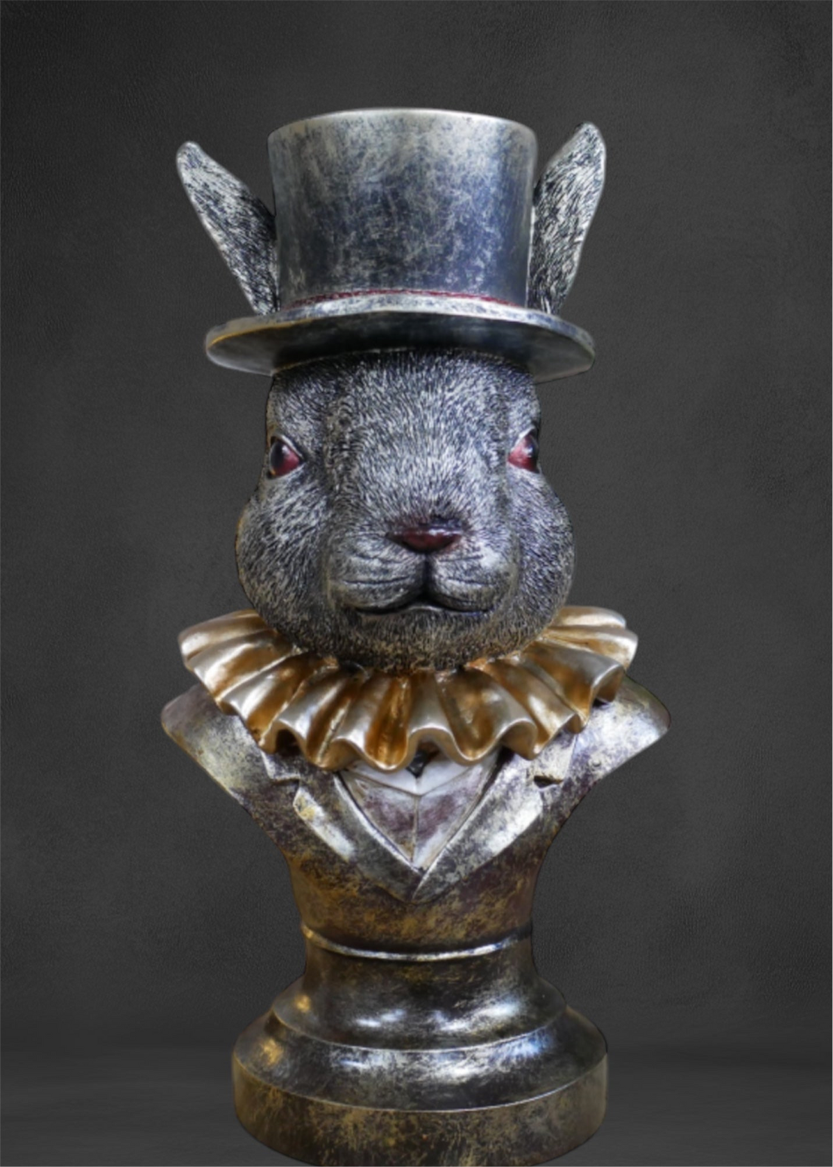 Charming Rabbit Bust with Top Hat – Detailed Resin Sculpture | Sign of the times Stoke