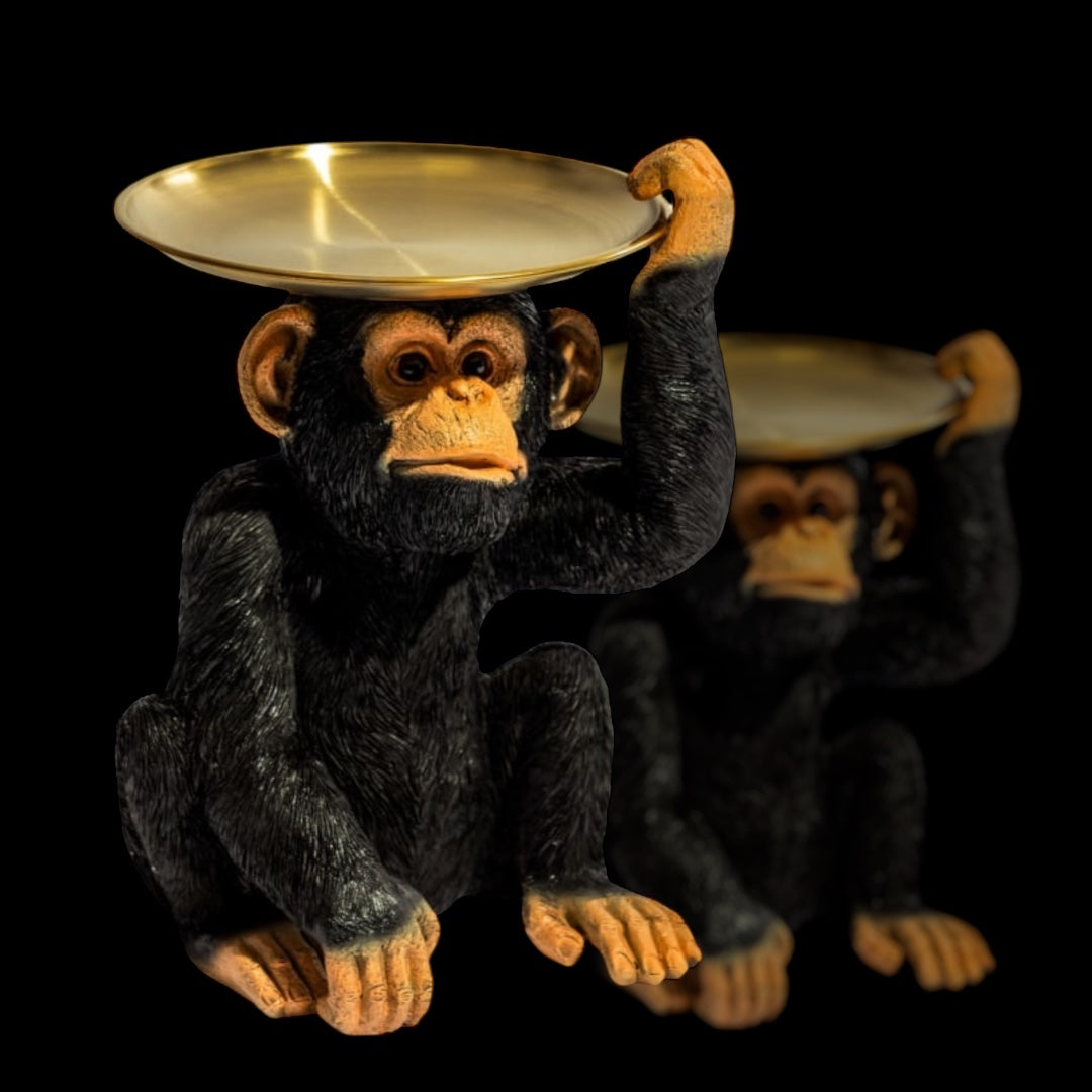 Monkey Holding Gold Tray – Playful & Functional Decorative Table Piece | Sign of the times Stoke
