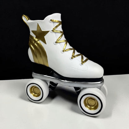 Retro Roller Skate Vase – White, Gold & Black Statement Décor | Sign of the times Stoke