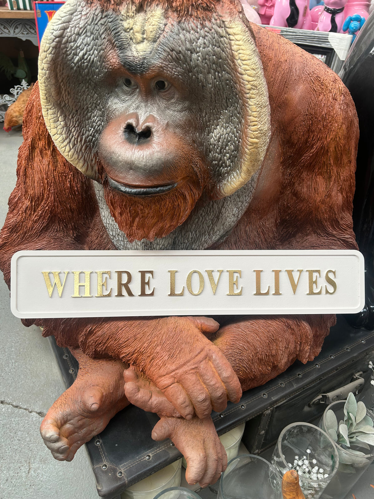 Cream & Gold “Where Love Lives” Wall Sign – Heartfelt Home Décor | Sign of the times Stoke