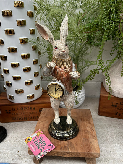 The White Rabbit Standing Clock Figure – Whimsical Timepiece Decor | Sign of the times Stoke