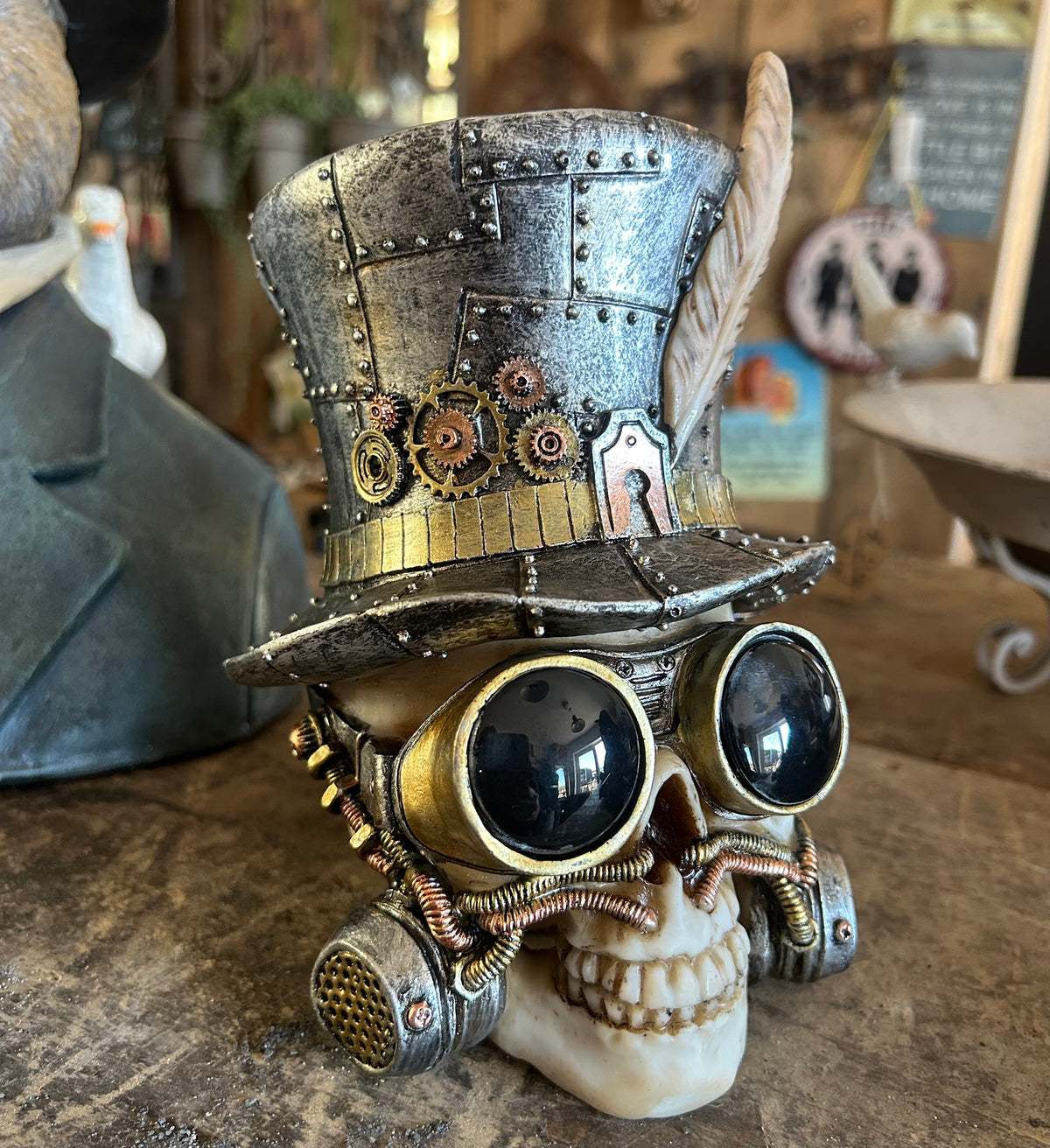 Steampunk Skull – Industrial Style Decorative Ornament | Sign of the times Stoke