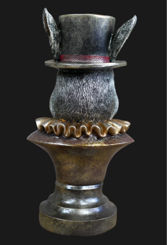 Charming Rabbit Bust with Top Hat – Detailed Resin Sculpture | Sign of the times Stoke