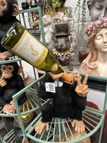 Monkey Bottle Holder – Peace Sign Resin Wine Bottle Holder | Sign of the times Stoke