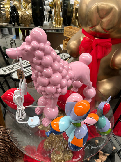 Standing Pink Poodle Lamp - Eye-Catching Resin Lamp | Sign of the times Stoke