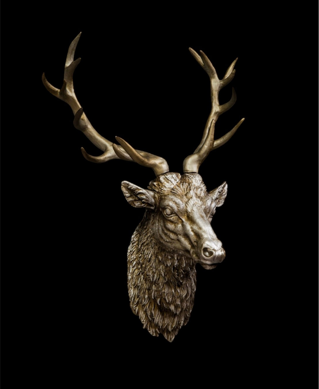 Silver Stag Head Wall Sculpture - Elegant Resin Wall Mount | Sign of the times Stoke