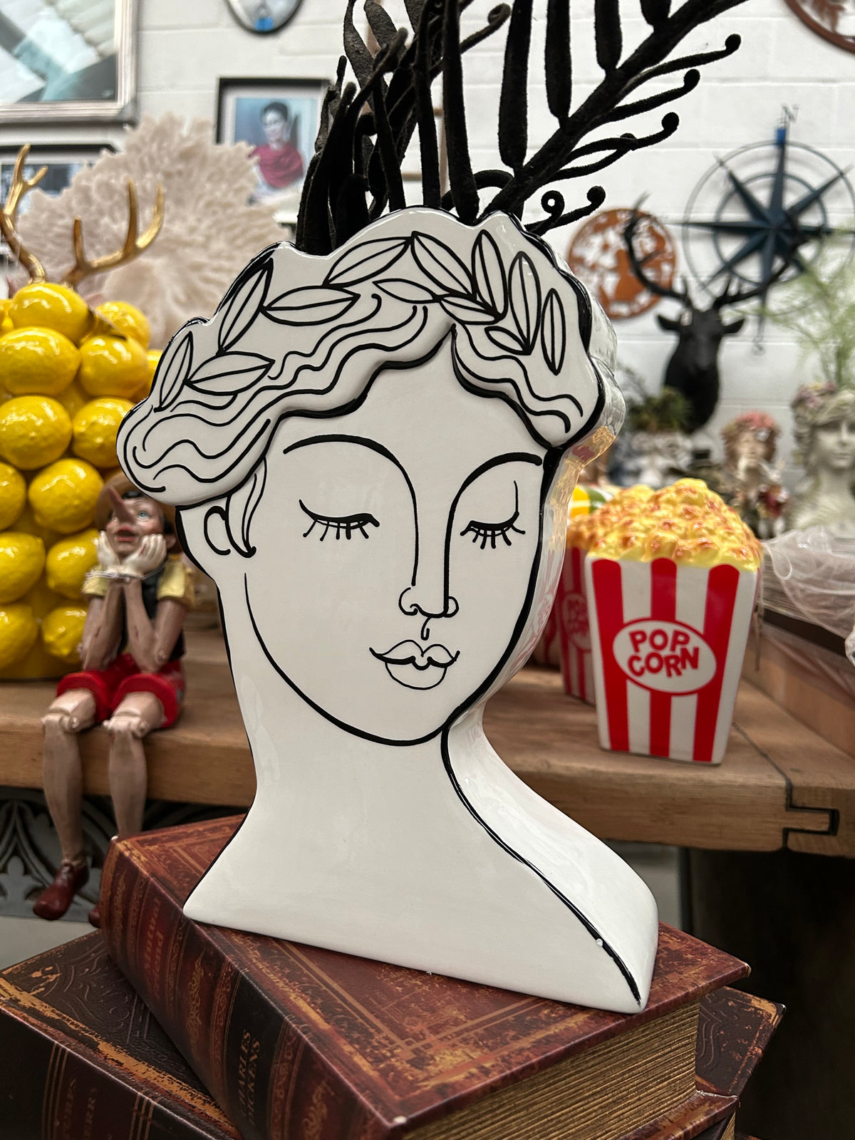 Monochrome Lady Vase - Elegant Ceramic Decor for Modern Interiors | Sign of the times Stoke
