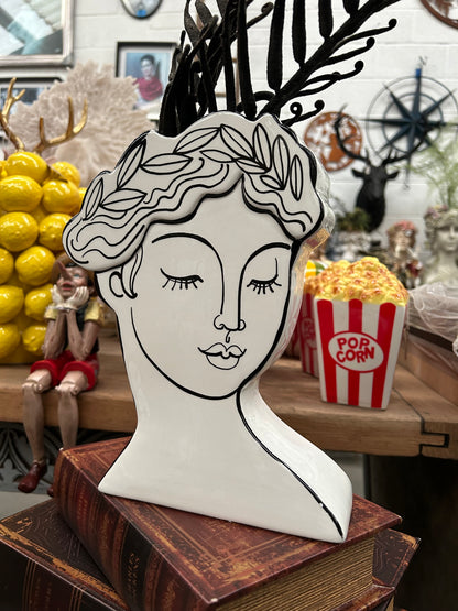 Monochrome Lady Vase - Elegant Ceramic Decor for Modern Interiors | Sign of the times Stoke