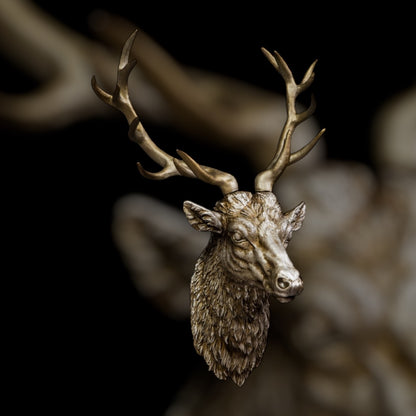 Silver Stag Head Wall Sculpture - Elegant Resin Wall Mount | Sign of the times Stoke