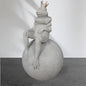 King Frog on Ball Sculpture - Resin Frog with Concrete Look | Sign of the times Stoke