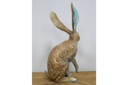 Small Sitting Hare Sculpture – Delightful Resin Hare Ornament | Sign of the times Stoke