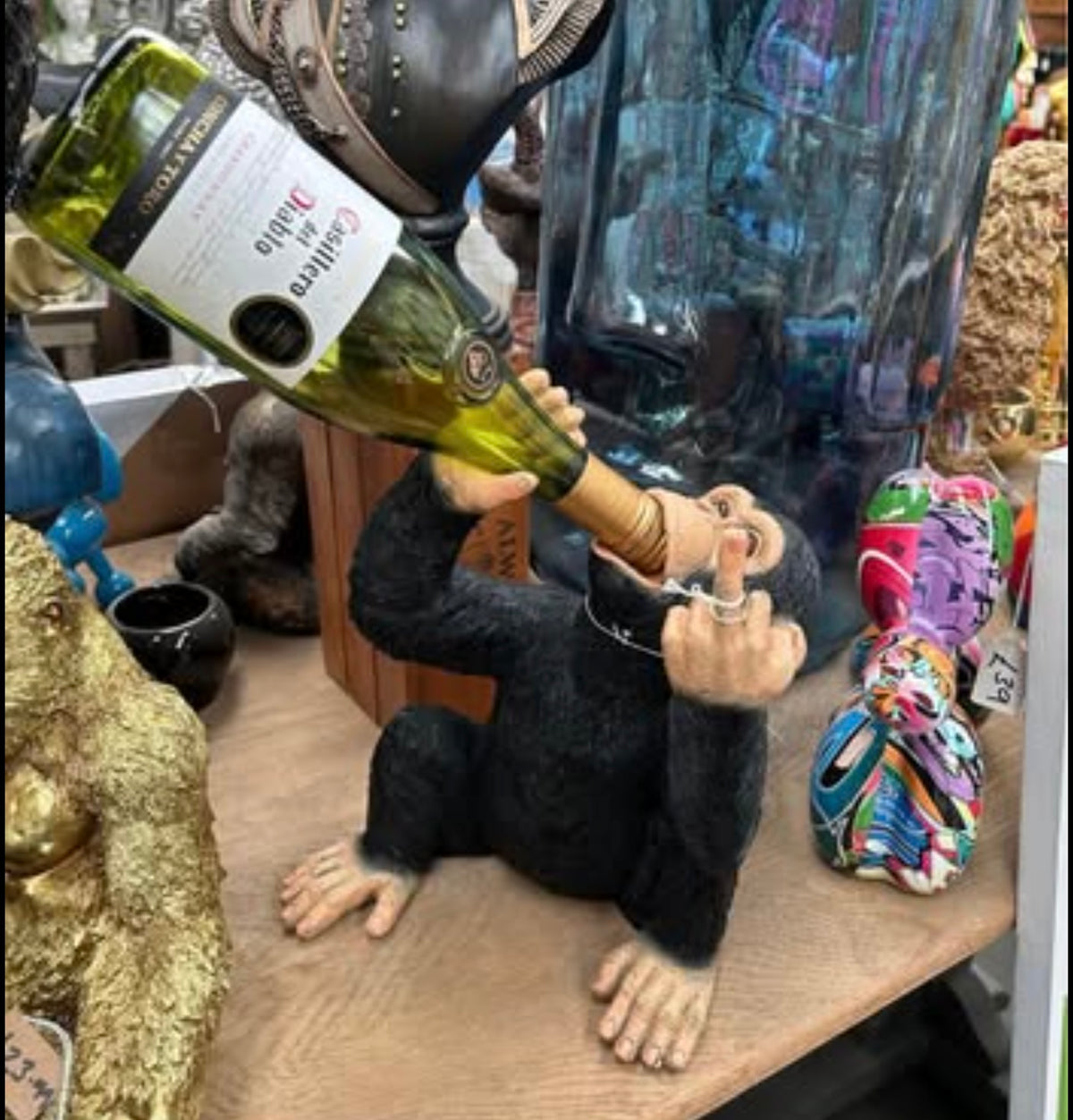 Up Yours Monkey Wine Holder - Playful Wine Bottle Holder | Sign of the times Stoke