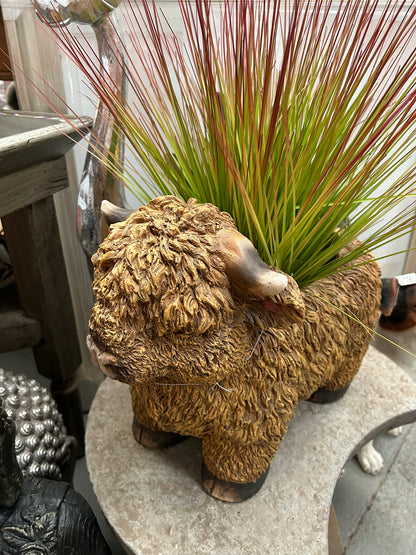 Highland Cow Planter – Rustic Animal Plant Pot | Sign of the times Stoke