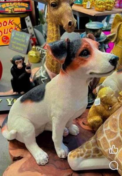 Sitting Jack Russell Terrier Ornament - Lifelike Resin Sculpture | Sign of the times Stoke