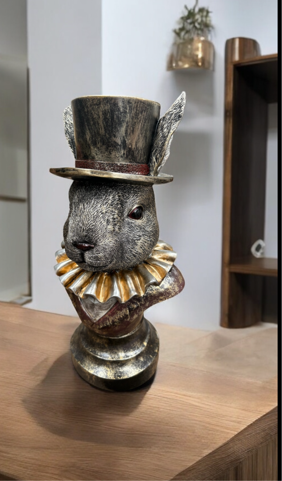 Charming Rabbit Bust with Top Hat – Detailed Resin Sculpture | Sign of the times Stoke