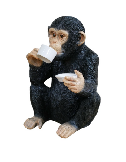 Cup of Tea Monkey - Adorable Resin Monkey Figurine | Sign of the times Stoke