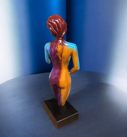 Colourful Sculpture of Lady – Vibrant Modern Decorative Figure | Sign of the times Stoke