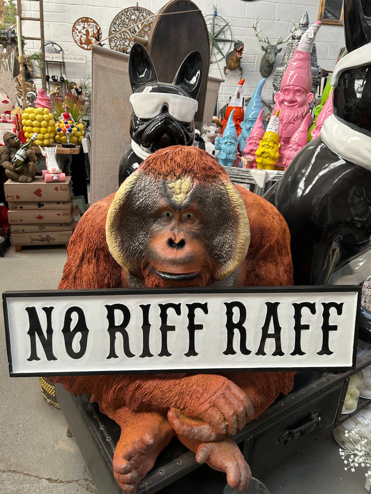 “No Riff Raff” Wooden Hand-Painted Sign – Black & White Wall Décor | Sign of the times Stoke