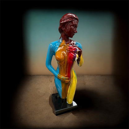Colourful Sculpture of Lady – Vibrant Modern Decorative Figure | Sign of the times Stoke