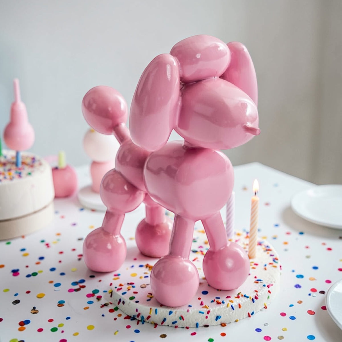Decorative Pink Balloon Poodle – Playful Modern Dog Sculpture | Sign of the times Stoke