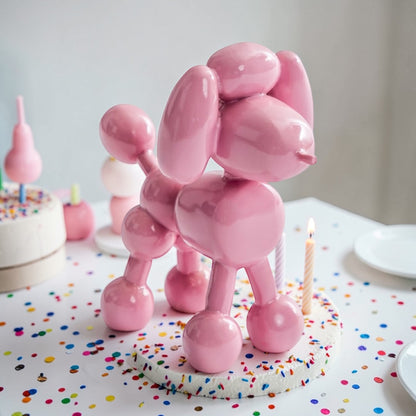 Decorative Pink Balloon Poodle – Playful Modern Dog Sculpture | Sign of the times Stoke