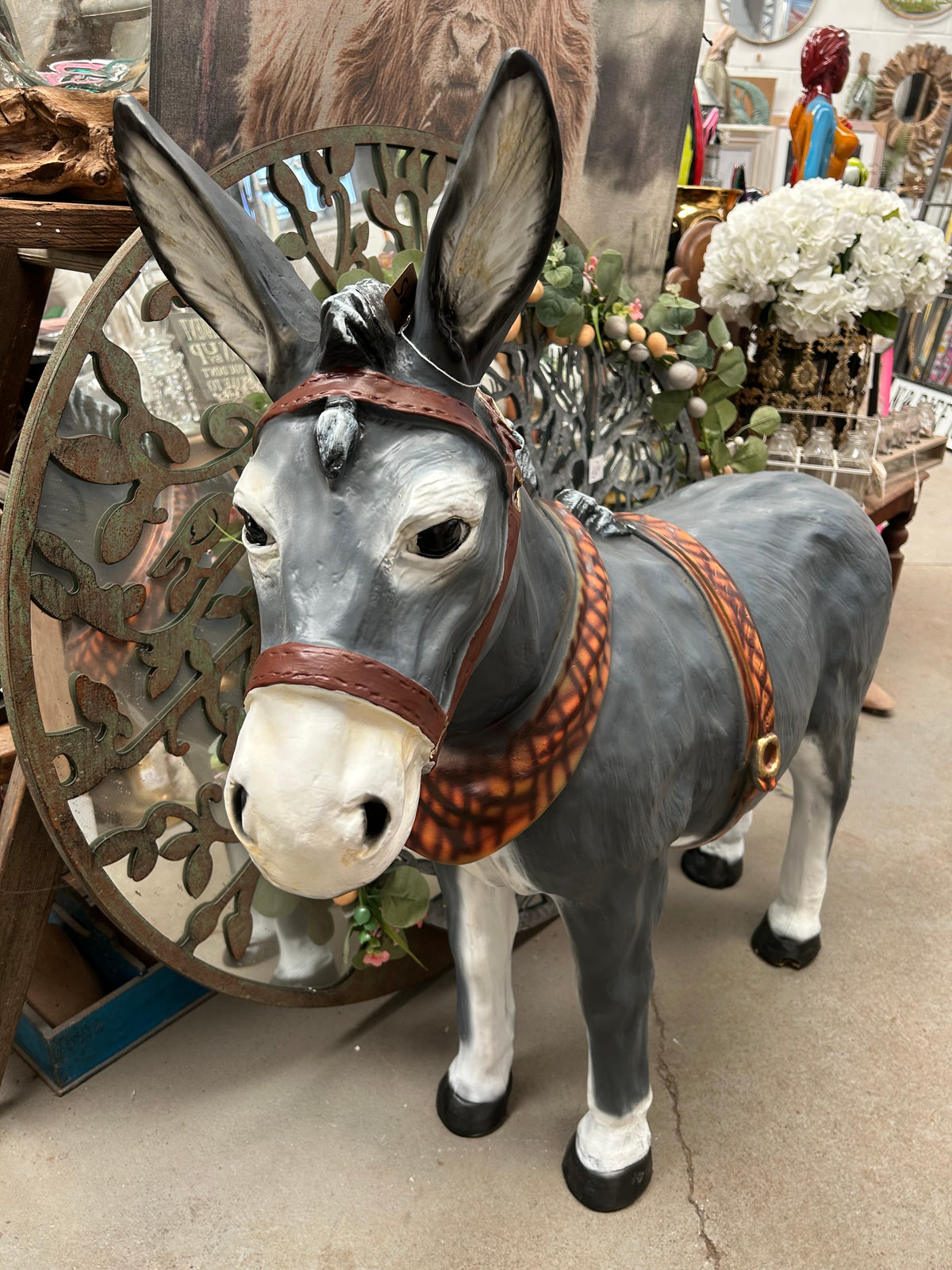 Large Donkey Sculpture – Resin Statement Animal Figure | Sign of the times Stoke