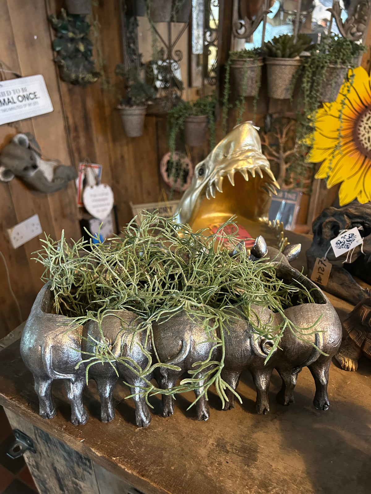 Pig Planter | Whimsical Animal Plant Pot for Indoors or Garden | Sign of the times Stoke