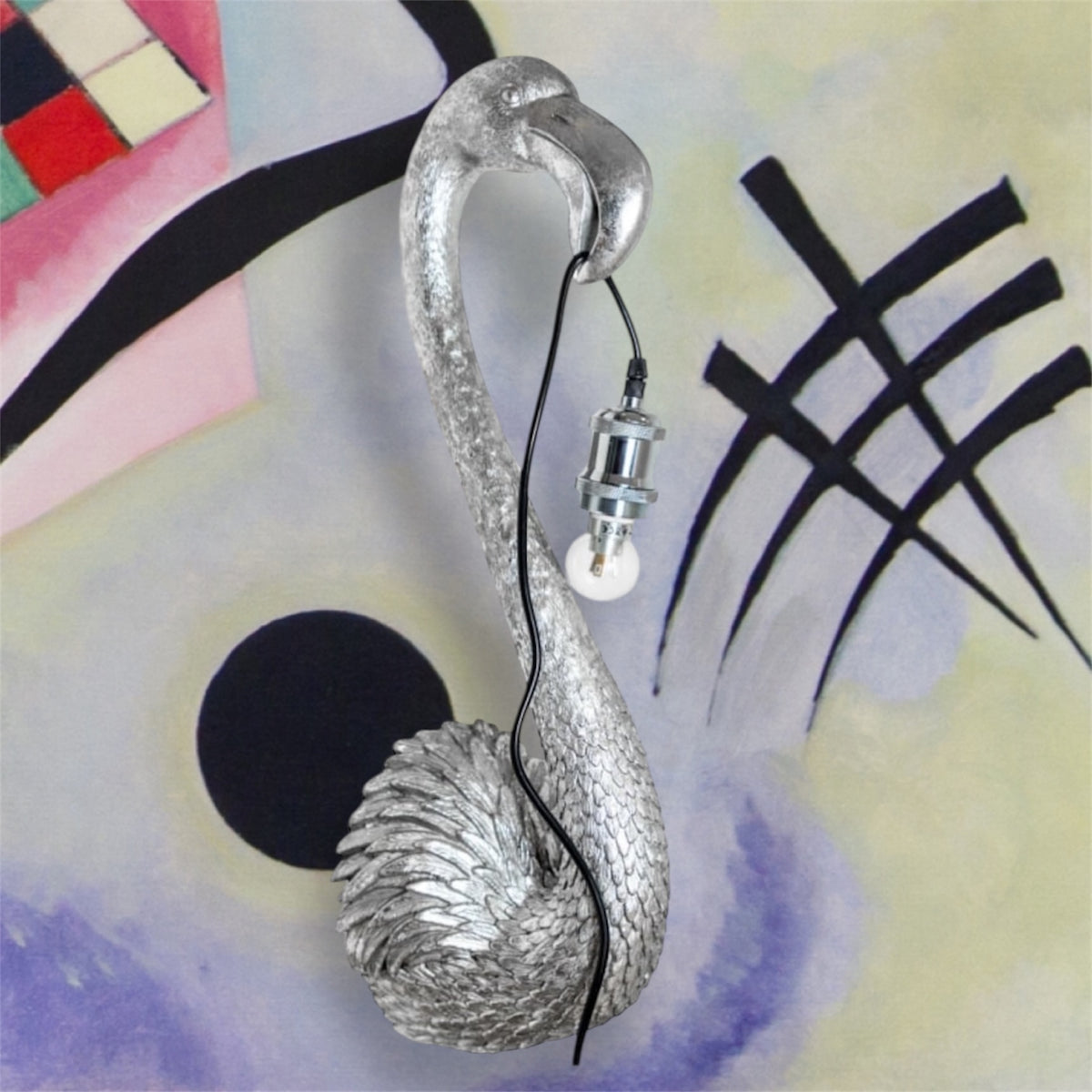 Silver Flamingo Head Wall Lamp - Elegant and Unique Wall Decor | Sign of the times Stoke