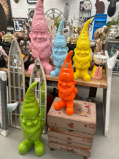 Large Bright Yellow Standing Gnome Figure - Cheerful Resin Decor for Home or Garden | Sign of the times Stoke
