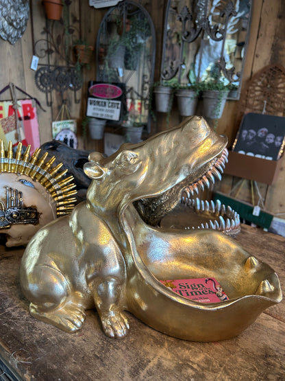 Gold Hungry Hippo Storage Bowl - Unique Decorative Organizer | Sign of the times Stoke