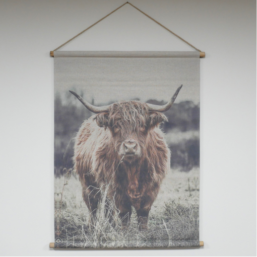 Highland Cow Canvas Wall Art - Rustic Farmhouse Hanging Décor | Sign of the times Stoke