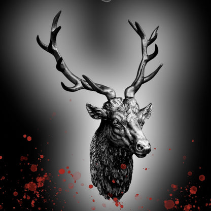 Silver Stag Head Wall Sculpture - Elegant Resin Wall Mount | Sign of the times Stoke