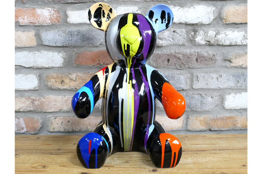 Splash Painted Bear – Bold & Colourful Artistic Animal Sculpture | Sign of the times Stoke