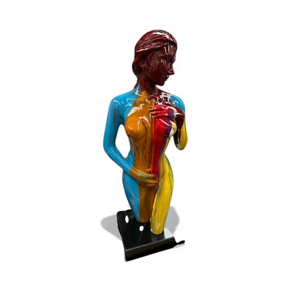 Colourful Sculpture of Lady – Vibrant Modern Decorative Figure | Sign of the times Stoke