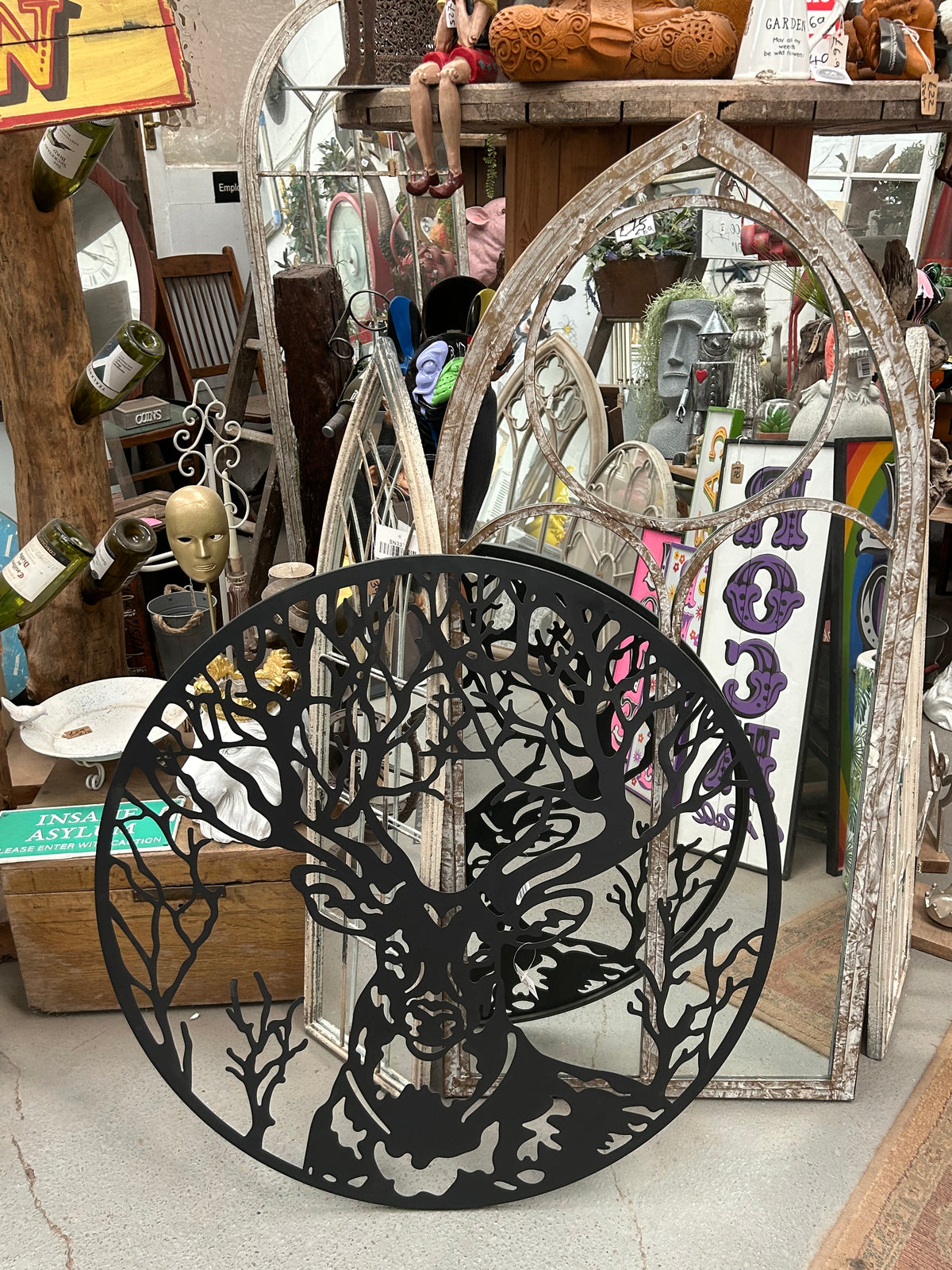 Stags Head Metal Wall Decoration - Elegant Black Wall Art for Outdoor Spaces | Sign of the times Stoke