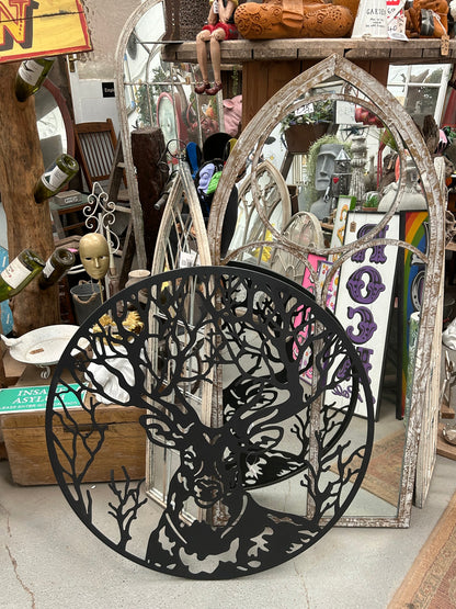 Stags Head Metal Wall Decoration - Elegant Black Wall Art for Outdoor Spaces | Sign of the times Stoke